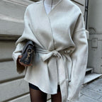 Solid Color Bell Sleeve Jacket