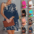 Ana Aesthetic Women's Asymmetric Mini Dress with Decorative Shoulder Detail and Design Boutique Collection