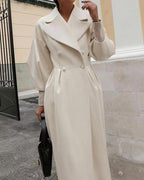 | Coat with Puff Sleeves and Lapels