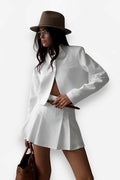 Stand-up Collar Cardigan Suit
