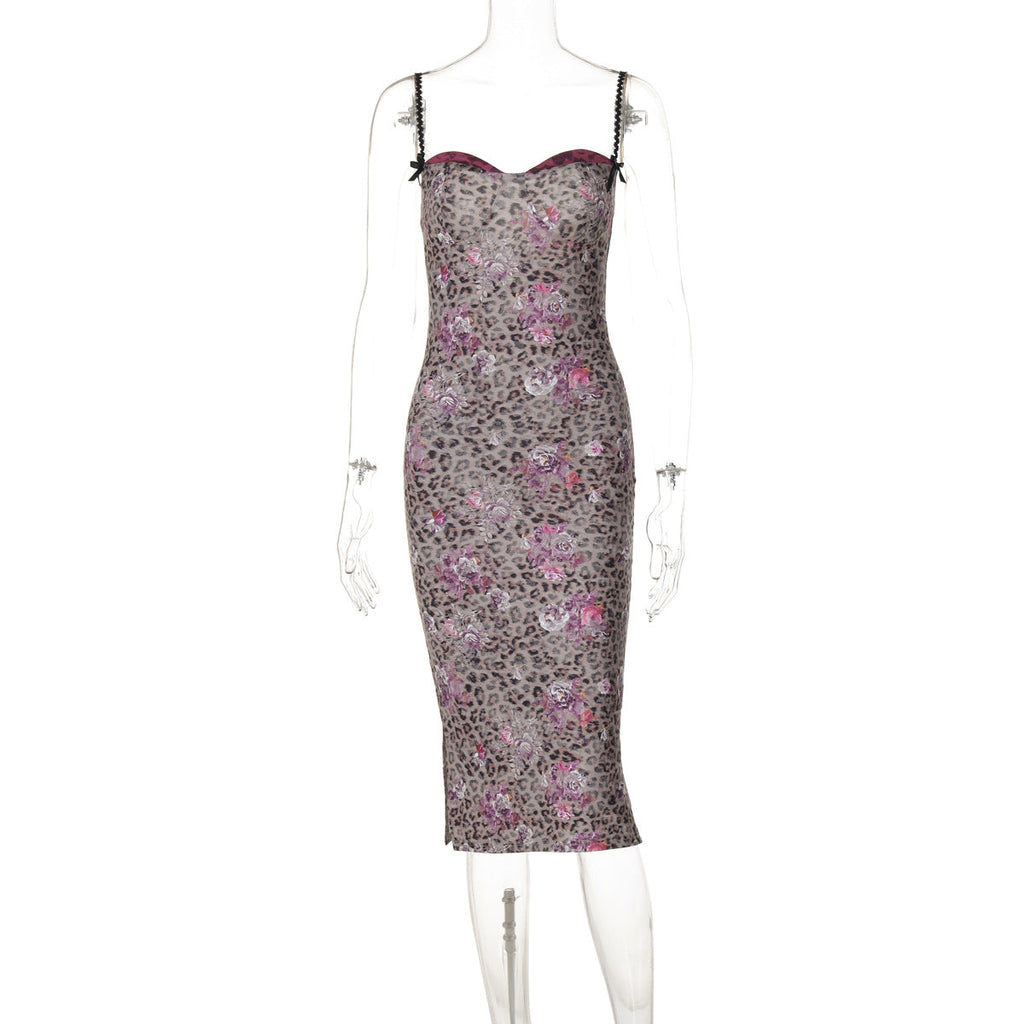 Slim Fit Backless Split Sling Dress