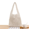 Solid Color Net Hand-Woven Bag Handmade Shoulder Bag