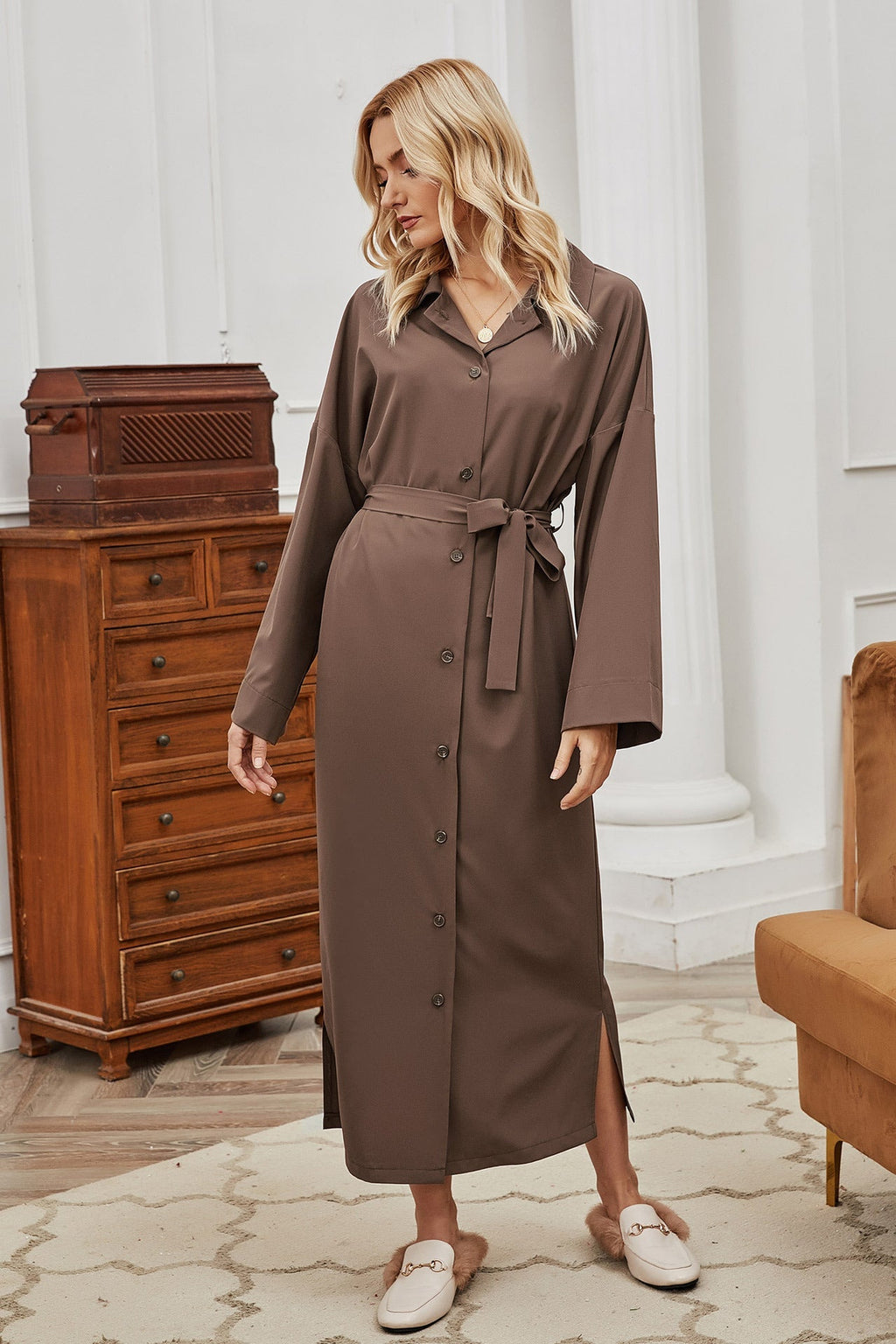 Solid Color Long Coat