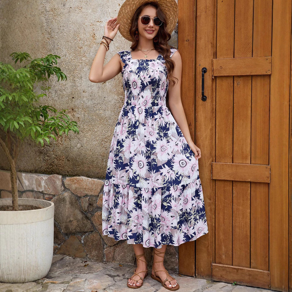 Fabiana Premium Women's Floral Ruffle Maxi Dress Boutique Collection