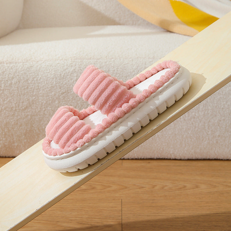 AmyVictoria™ – Cozy Fluffy Open-Toe Home Slippers
