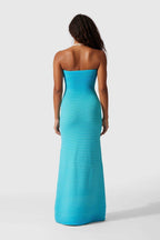 Valeria Statement Sleeveless Maxi Dress in Striped Knit Boutique Collection