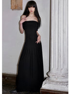 Azure Grace Off-the-Shoulder Evening Gown