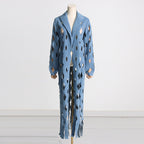 Denim Ripped Tassel Long Coat
