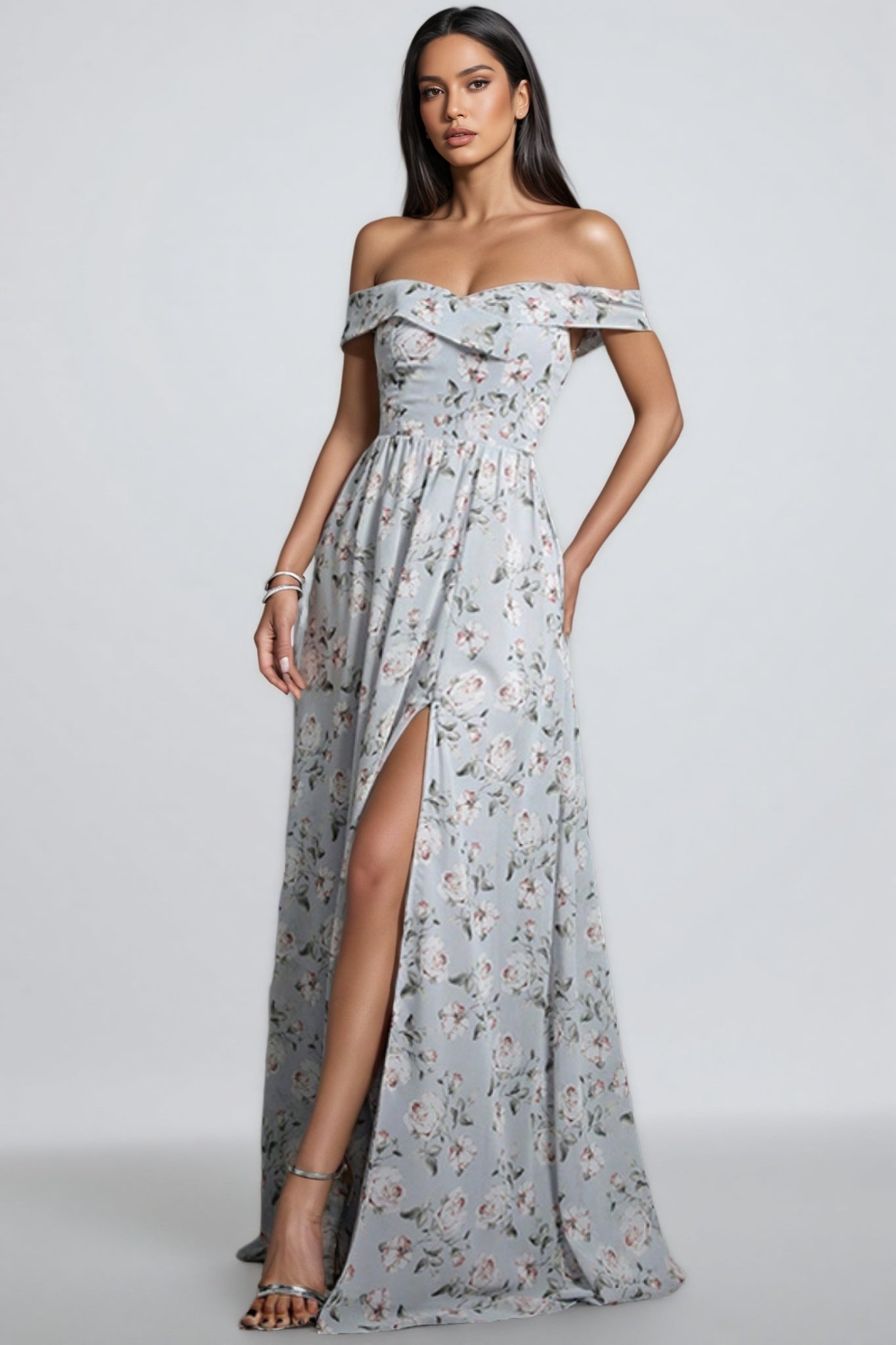 Desiree Floral Off Shoulder Maxi Dress
