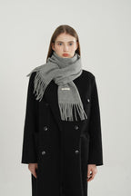 Woven Fringe Wool Blend Scarf