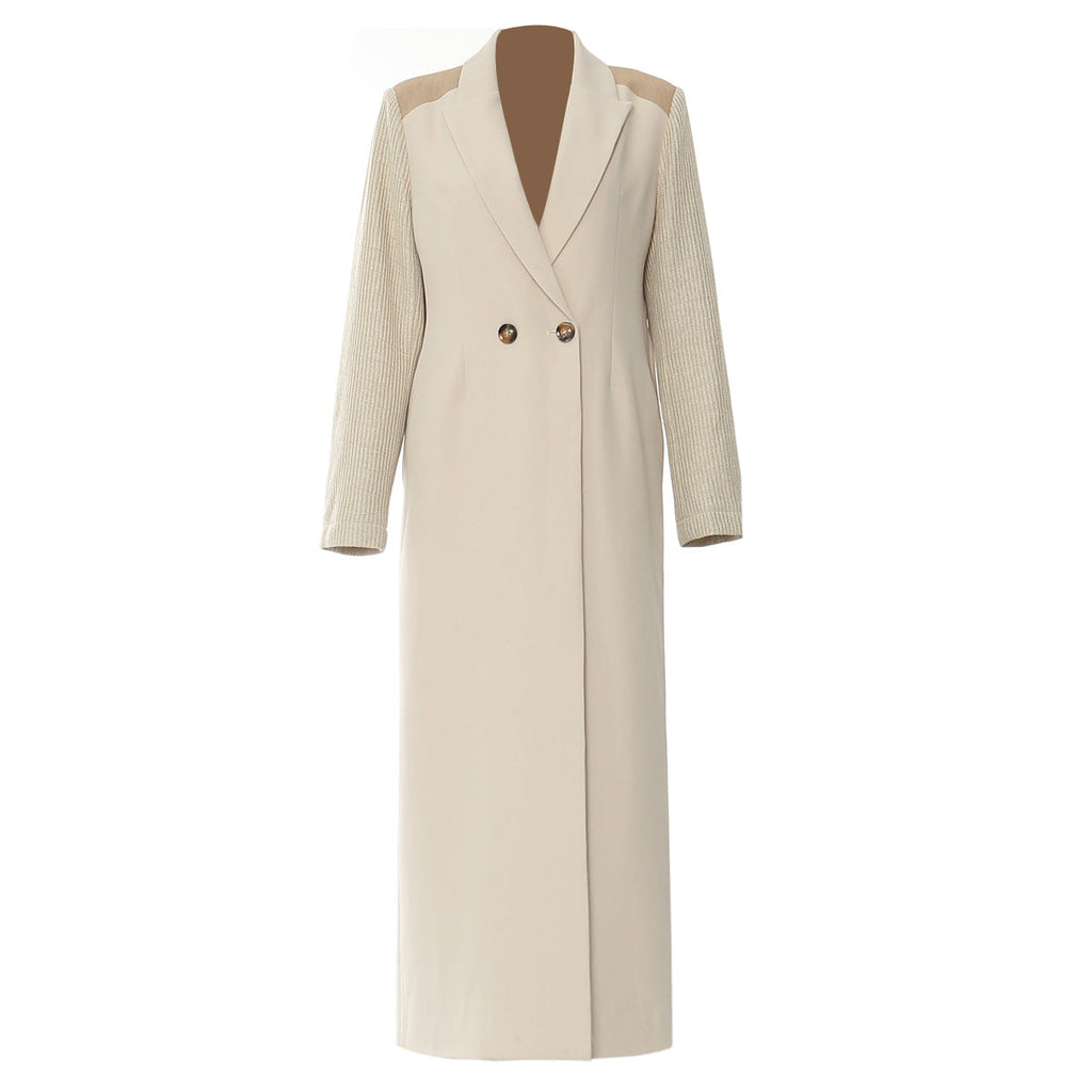 Color Contrast Patchwork Trench Coat