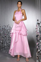 Reem Pink Ruffled Maxi Dress