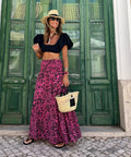 Big Hem Skirt Summer Beach Vacation Casual Printed Skirt
