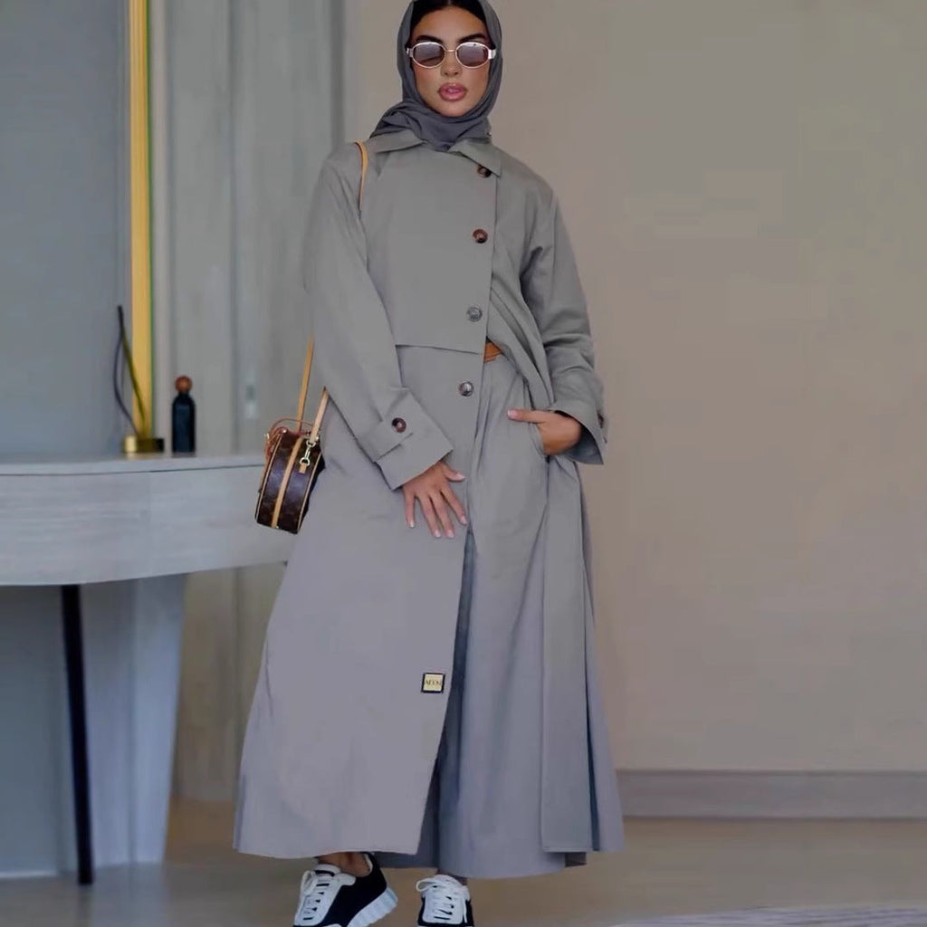 Retro Motorcycle Mid-Length Coat