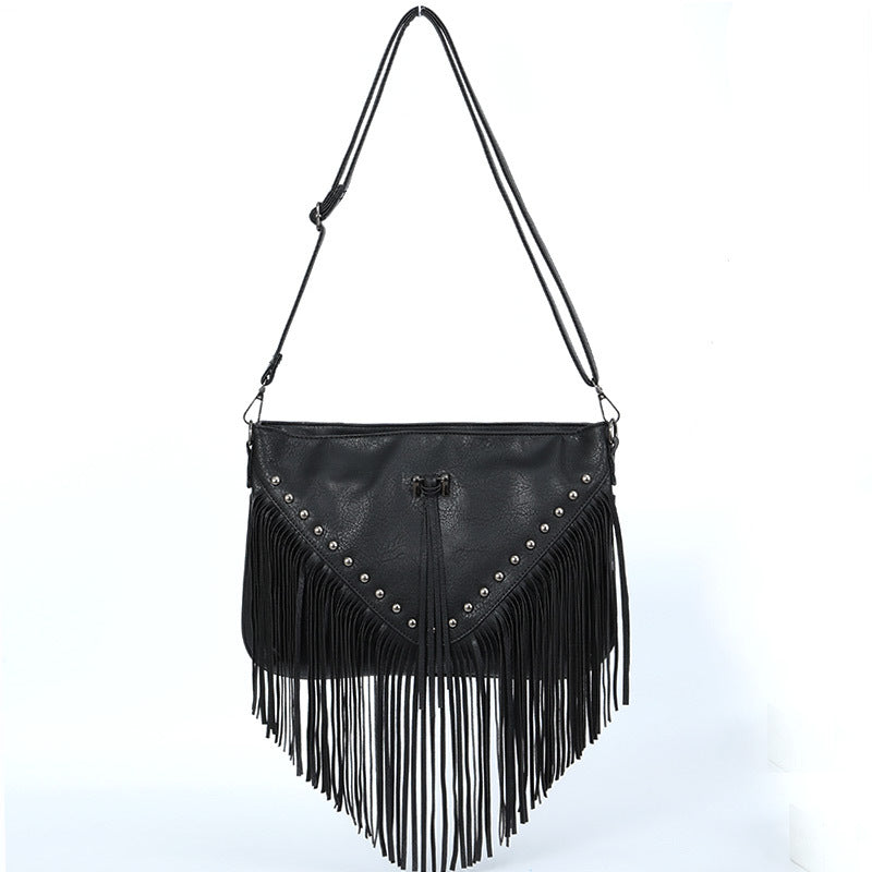 Studded Rivets Soft Leather Casual Crossbody Handbag