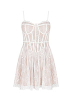 Floral Lace Corset Sweetheart Spaghetti Strap Babydoll Mini Dress