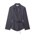 Belted Stripe Blazer
