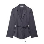 Belted Stripe Blazer