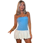 Vanessa Boutique Women's Flared Summer Dress with Bustier Top and Ruffle Hem Elevated Occasion Wear