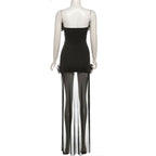 Ruffle mesh corset lace up mini dress  | Festival Outfits Women
