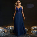 Cold Shoulder Tassel Sexy Cami Dress Ladies Evening Dress Solid Color Cocktail Dress