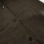 Brown Suede Long Sleeve Long Coat