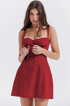 Spaghetti Strap Soft Draped Chiffon Mini Dress