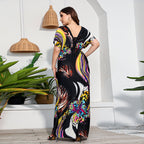 Plus Size Sexy Printed Plunge Dress