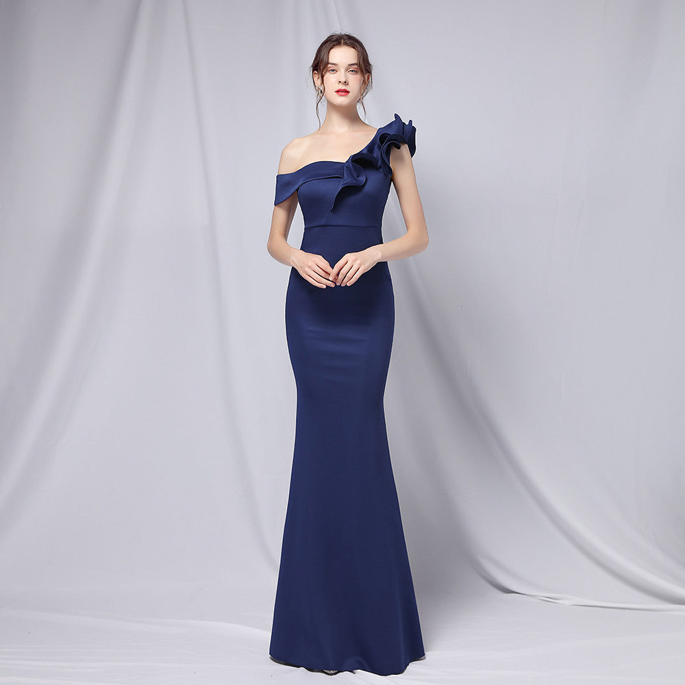 One Shoulder Evening Gown