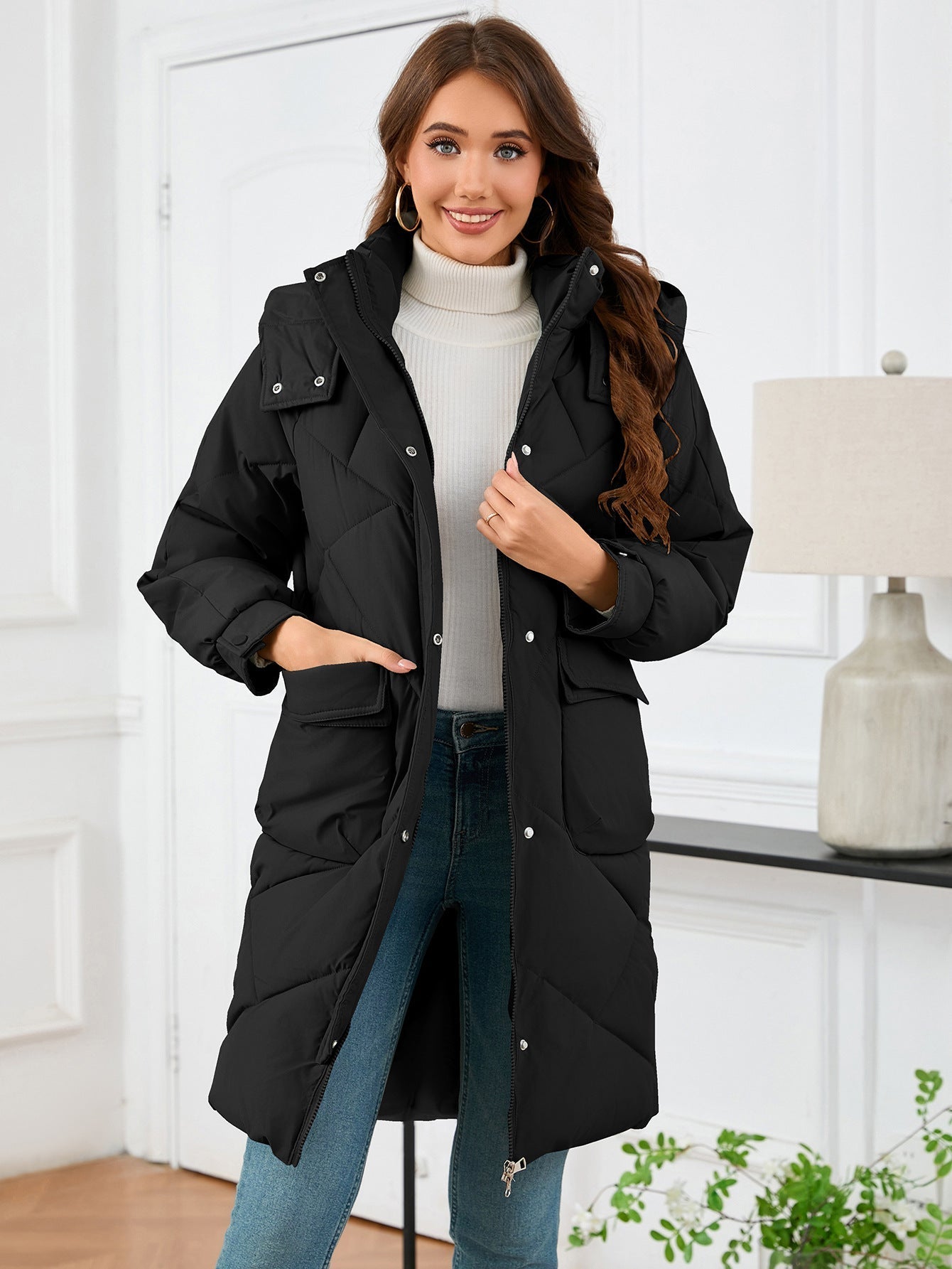 Hooded Slim-Fit Thermal Padded Coat
