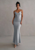 Seraphina - Satin Cowl Neck Evening Gown