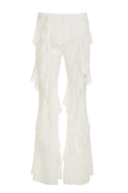 Fashionable Ruffled Elastic Waist Holiday Style Flared Pants