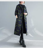 | Long cotton winter coat with hood