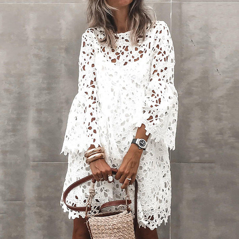 Joan Exclusive White Lace Swim Dress Boutique Collection