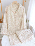 | Women's Long Sleeve Pajama Set in Floral Print