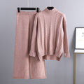 Mock Neck Cable Knitted Two Piece Set