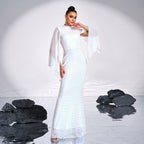 Long Sequined Party Evening Gown Dress