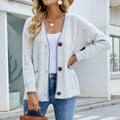 Contrast Color Button Sweater