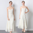 Marta Boutique Women's Evening Dress with Lace Top and Flowing Skirt Statement Occasion Edit