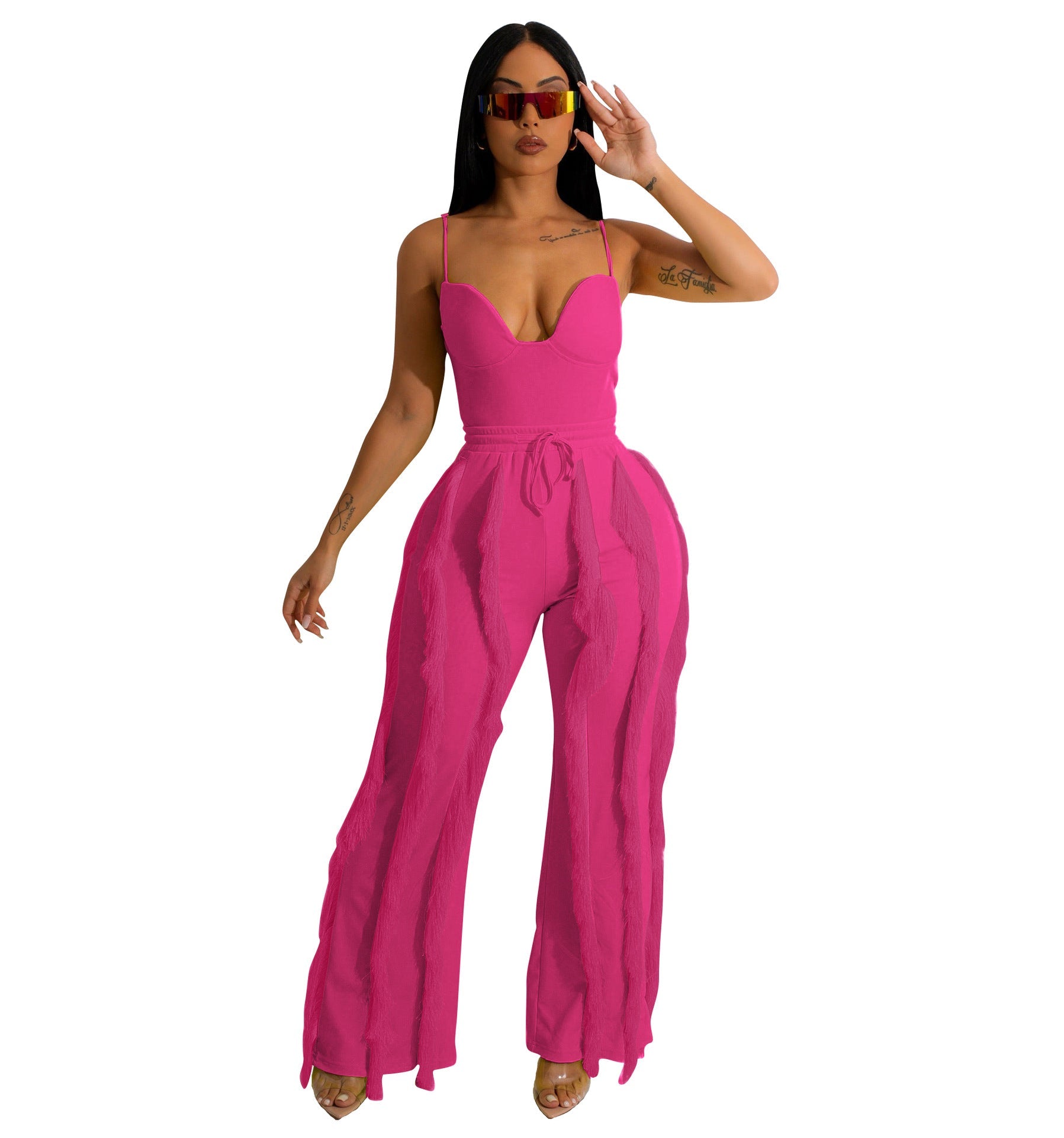 Tassel Lace Sling Jumpsuit