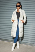 Solid Zipped Long Cotton Jacket