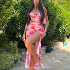 Harriet Minimalist Women's Floral Maxi Dress with High Slit Everyday Luxe Edit
