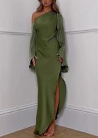 Athena - One-Shoulder Satin Gown
