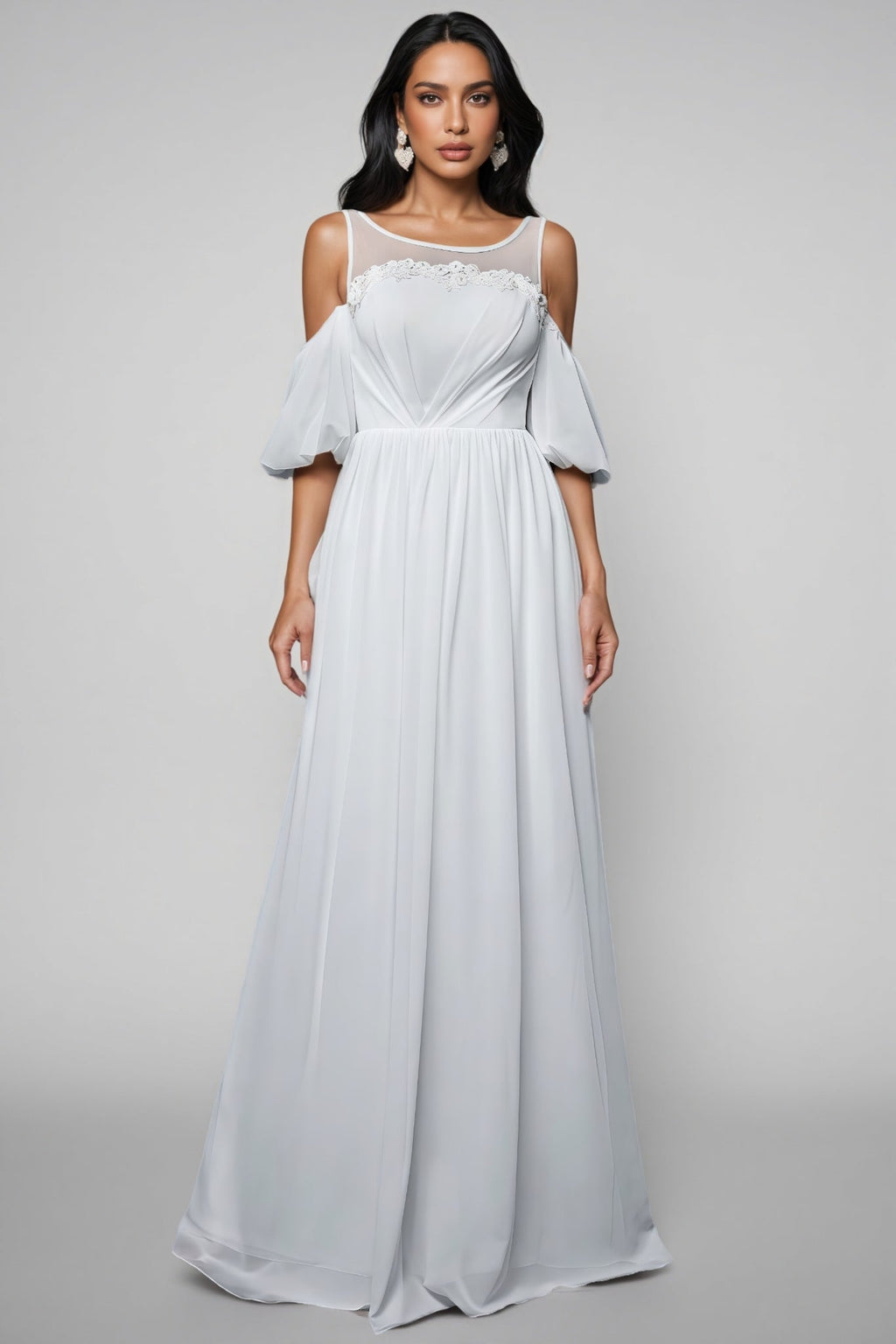 Calyxn White Short Sleeve Maxi Dress