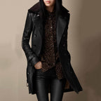 | Leather trench coat
