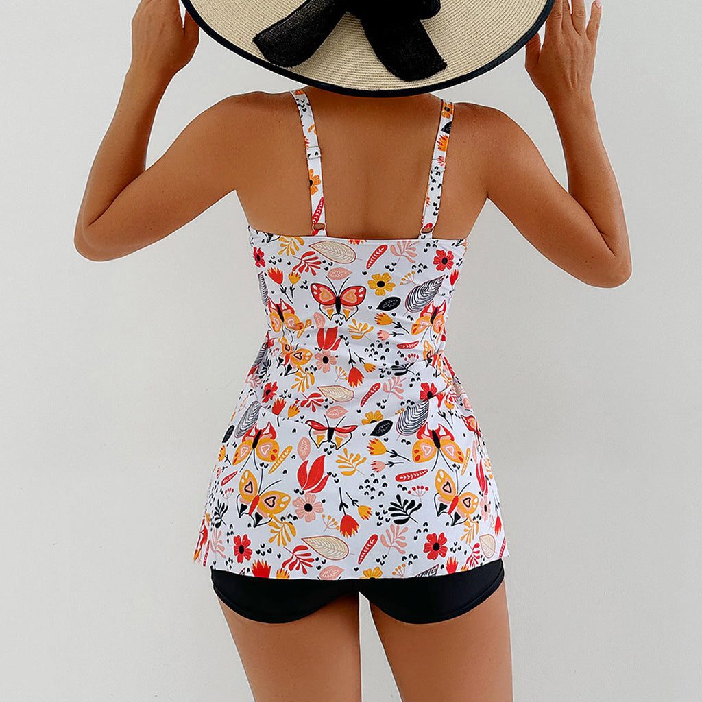 Bárbara Effortless Women's Swim Dress with Floral Design and Ruffles Premium Wardrobe Essential
