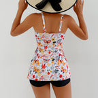 Bárbara Effortless Women's Swim Dress with Floral Design and Ruffles Premium Wardrobe Essential
