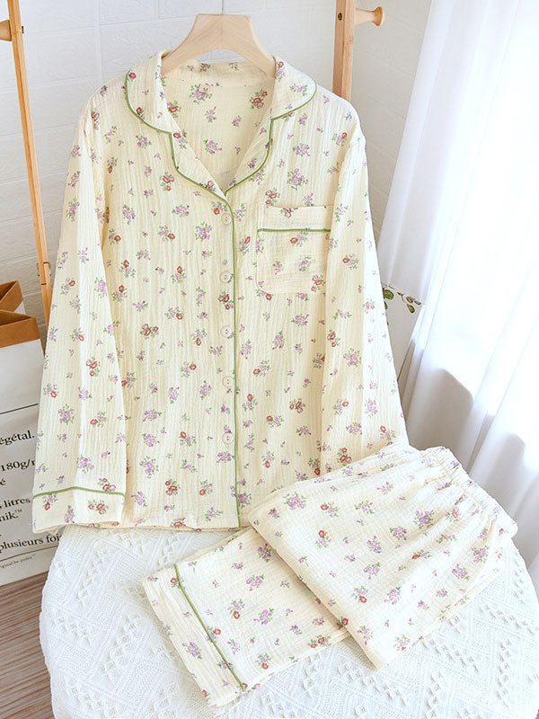 | Women's Long Sleeve Pajama Set in Floral Print