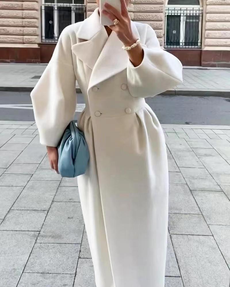 | Coat with Puff Sleeves and Lapels