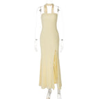 Strapless Sexy HIgh Split Gown